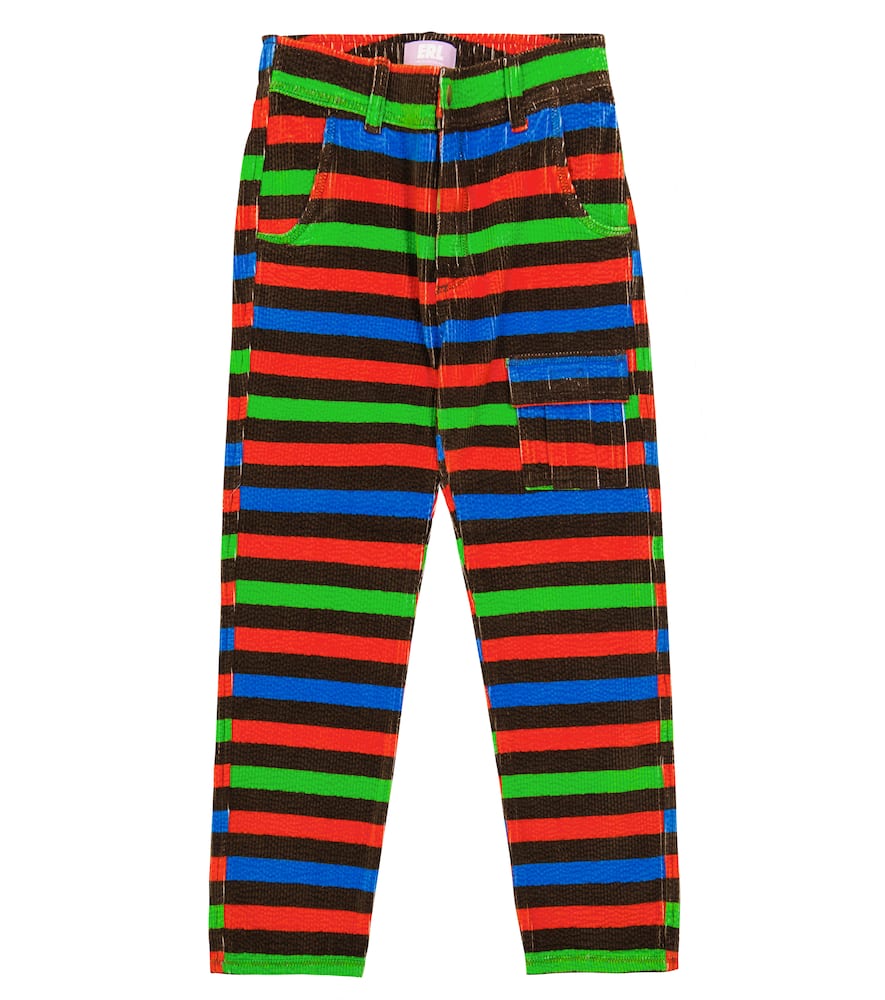 

Брюки из стрейч-хлопка в рубчик ERL Kids, Pinstripe Print 3