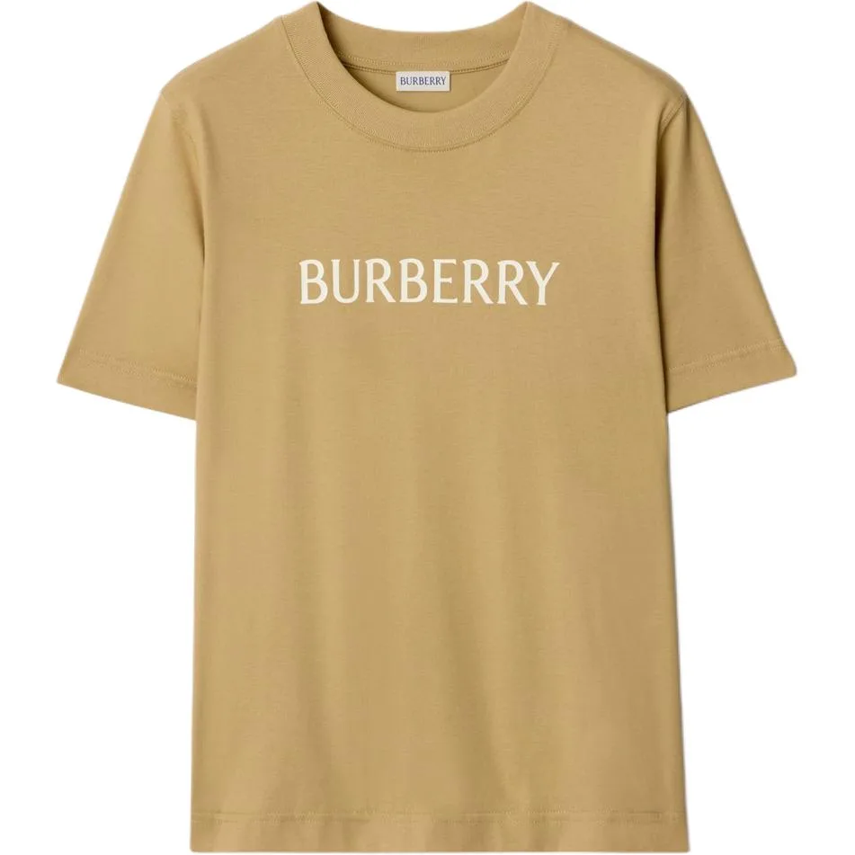 Футболка Хлопковая Burberry, летняя, бежевый