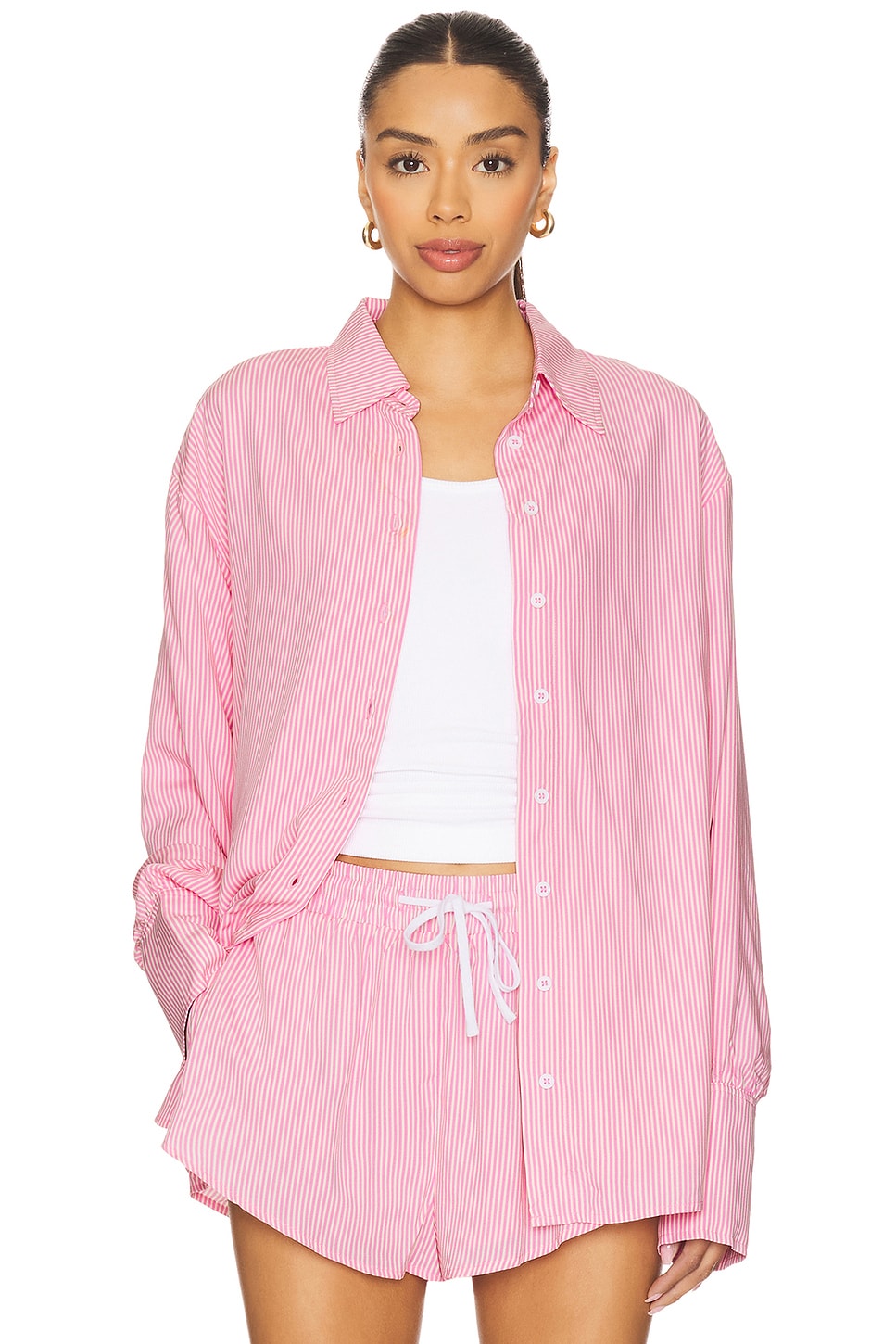 

Блузка на пуговицах Shirlie More To Come, pink stripe
