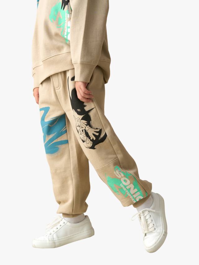 

Детские джоггеры Sonic с кулиской из хлопковой смеси Angel & Rocket, Stone