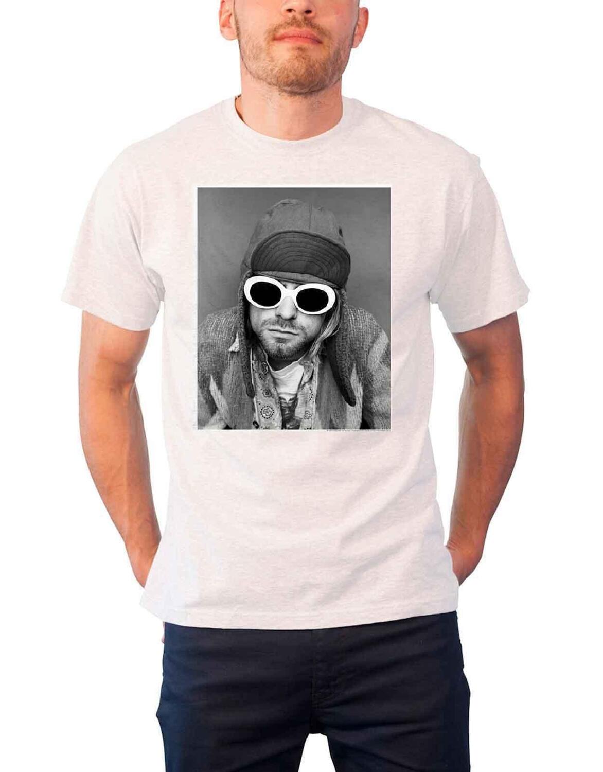

Футболка с солнцезащитными очками и фотографией Kurt Cobain, белый