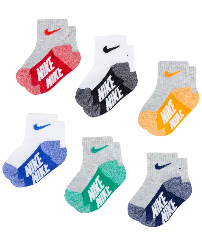

Носки для мальчиков и девочек с разнообразными принтами, набор из 6 пар Nike, мультиколор
