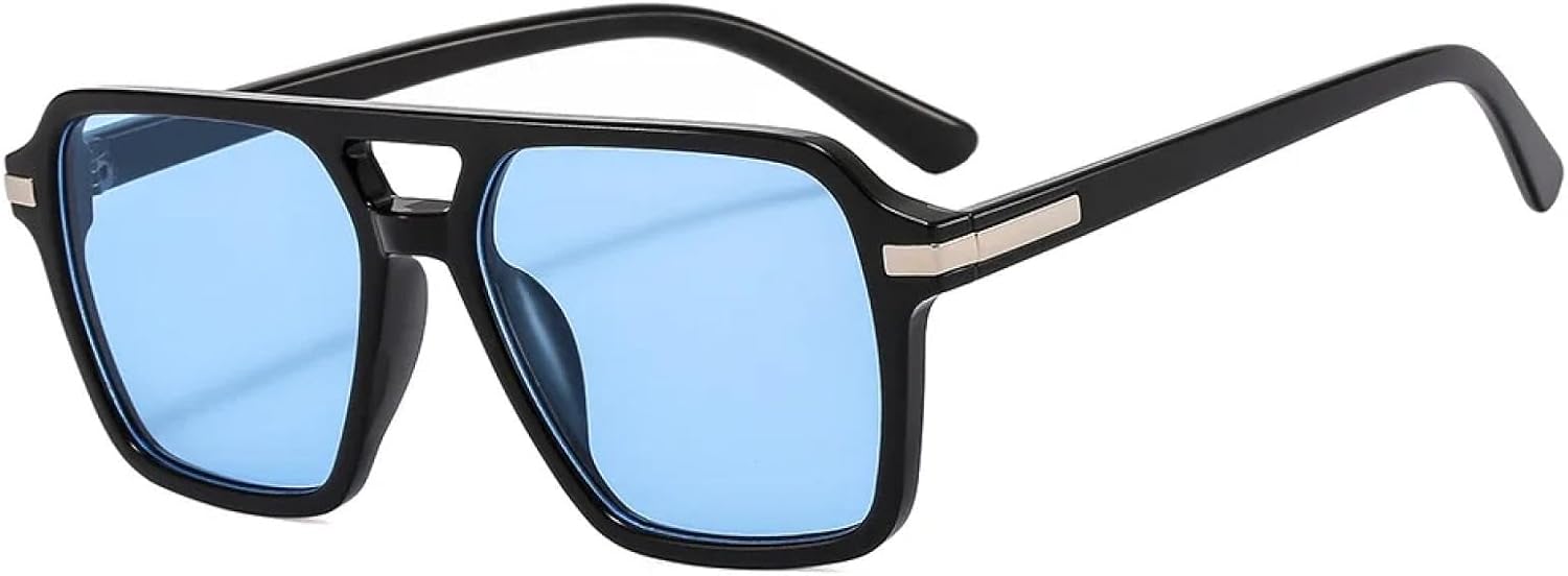 

Солнцезащитные очки с защитой от УФ-излучения UV400 | Оправа с двойной перемычкой | Для женщин и мужчин | Для занятий спортом на открытом воздухе и вождения DSVIGF, Black Blue