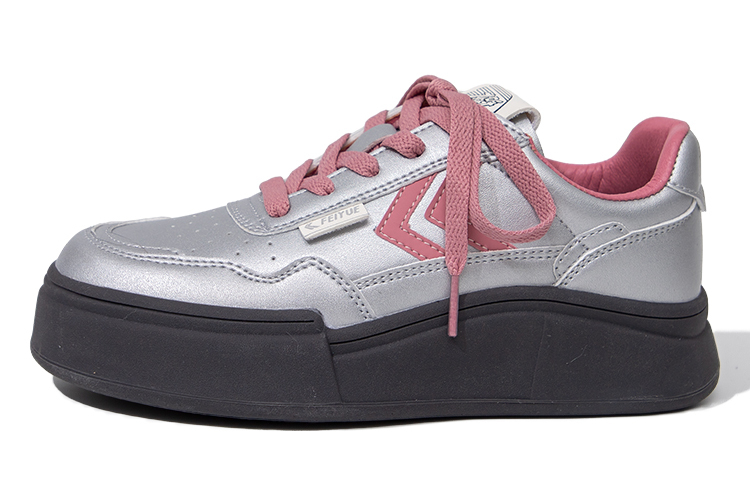 

Скейтбордические кеды женские низкие серебристо-розовый Feiyue, цвет Silver/pink