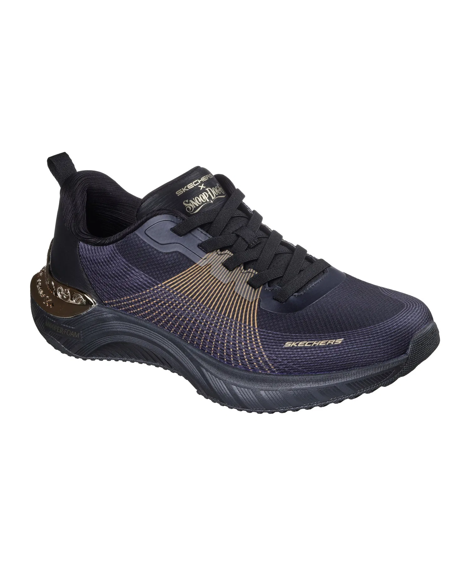 Мужские кроссовки SKECHERS Snoop Ace Cyber Walker чёрные с золотом