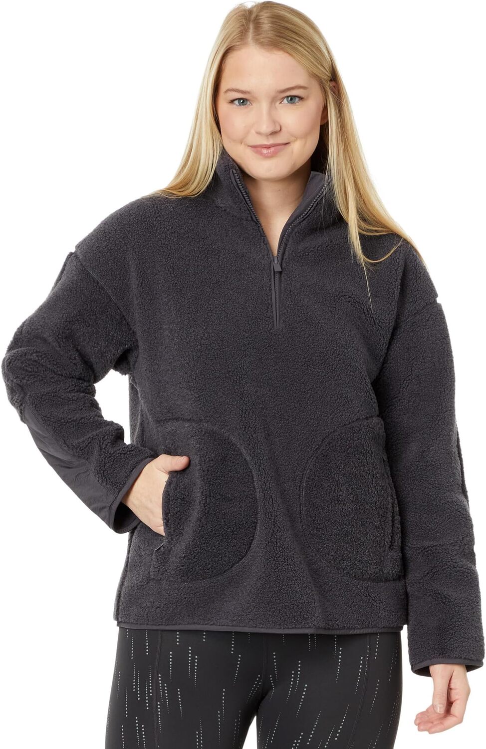 

Куртка Sweaty Betty Plush Textured Half Zip, цвет Urban Grey