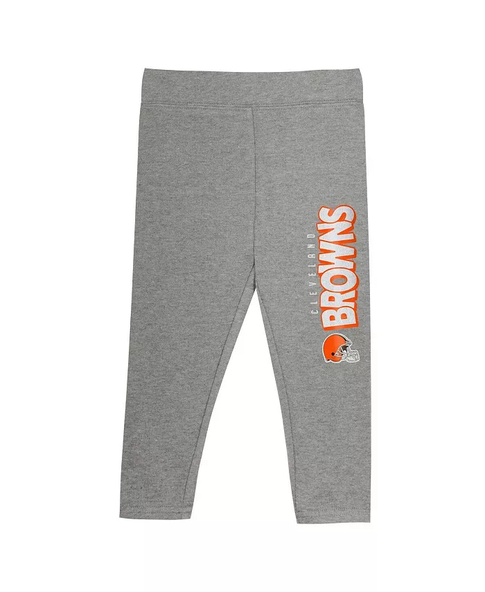 Комплект из двух предметов для малышей Cleveland Browns Club House: толстовка с длинным рукавом и леггинсы Outerstuff — фото 3