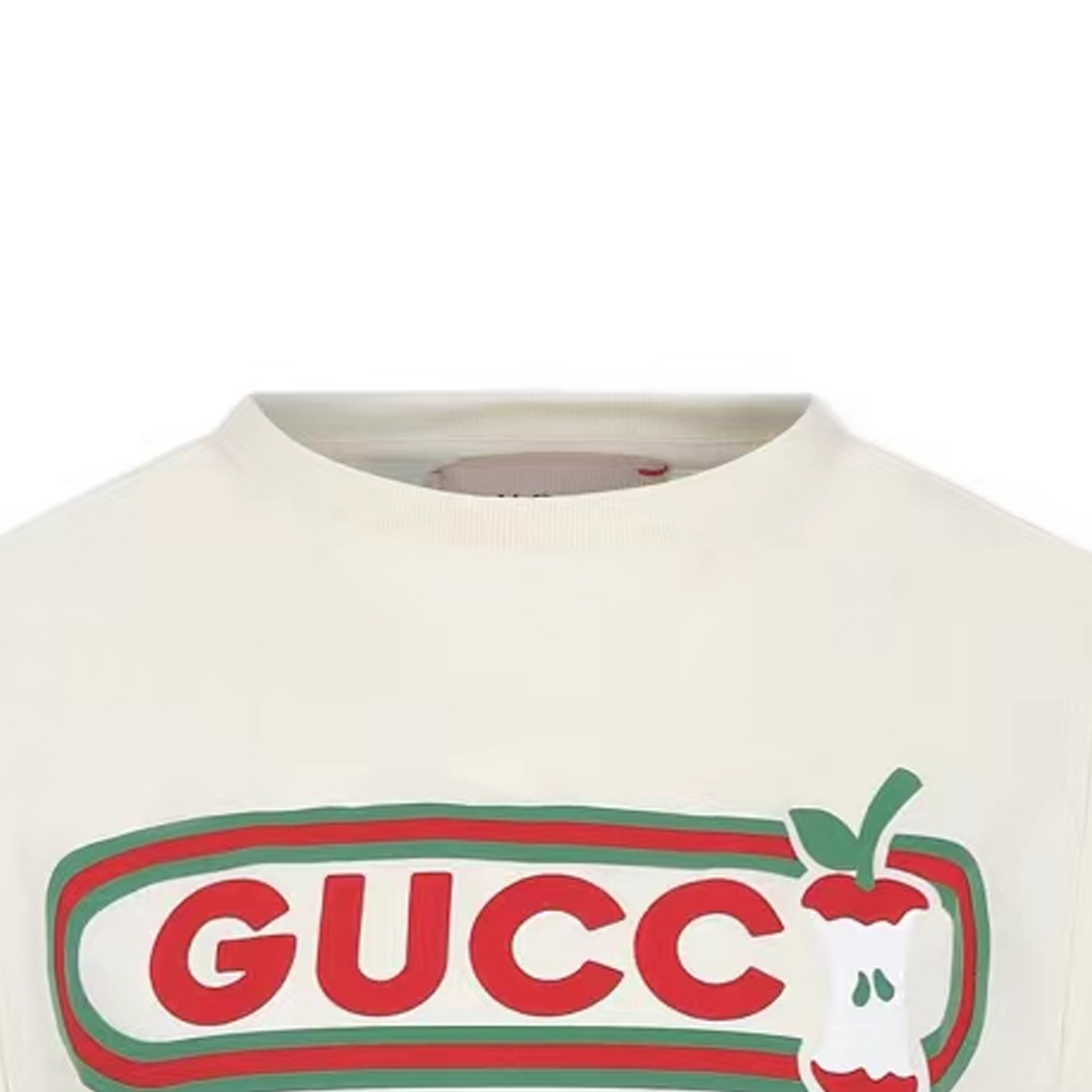 Футболка детская Gucci с принтом логотипа, белый — фото 2