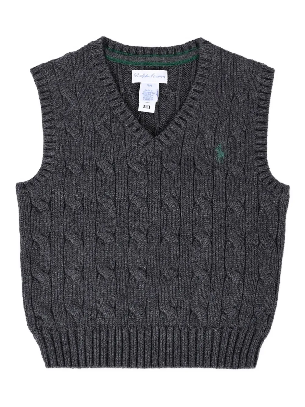 

Жилет фактурной вязки POLO RALPH LAUREN KIDS, серый
