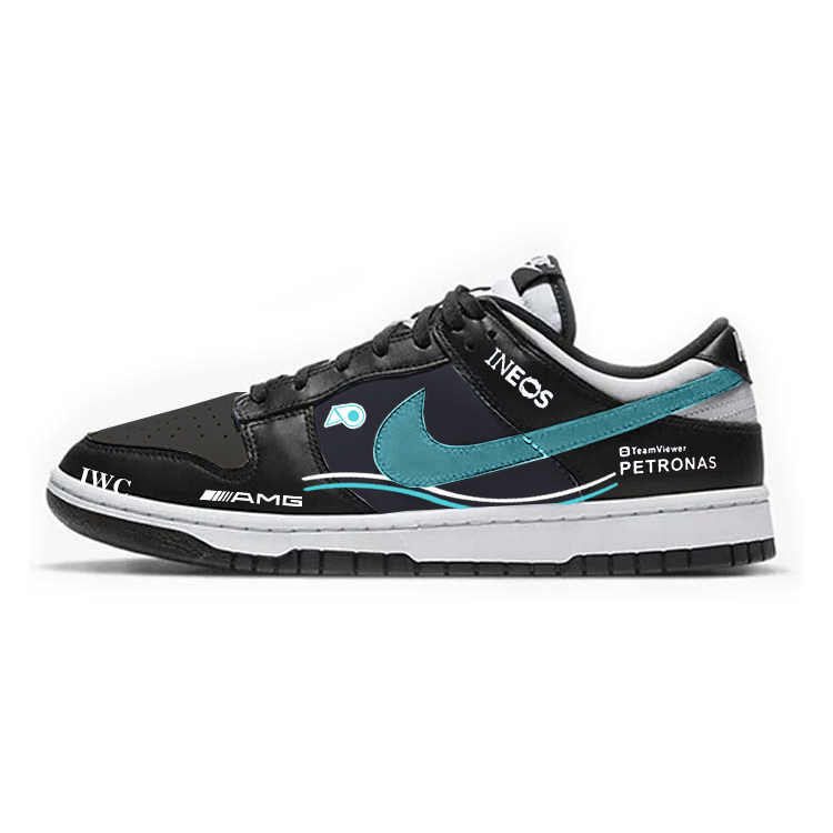 

Кроссовки Nike Dunk Skateboarding Shoes Women's Low-top Black/Blue, черный