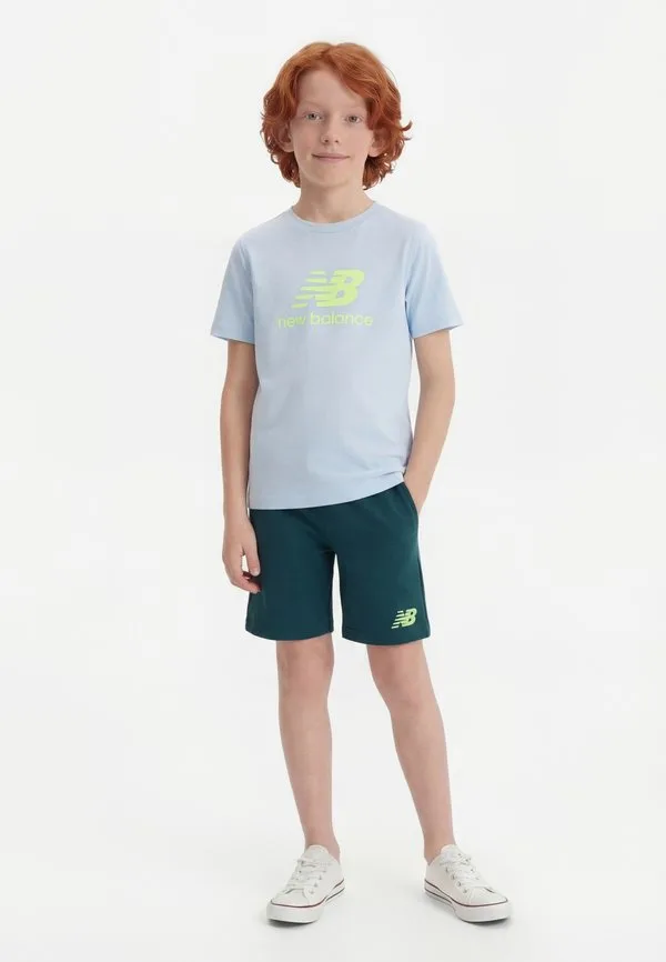 Футболка с логотипом stacked, шорты, спортивный костюм New Balance, Oxford Blue