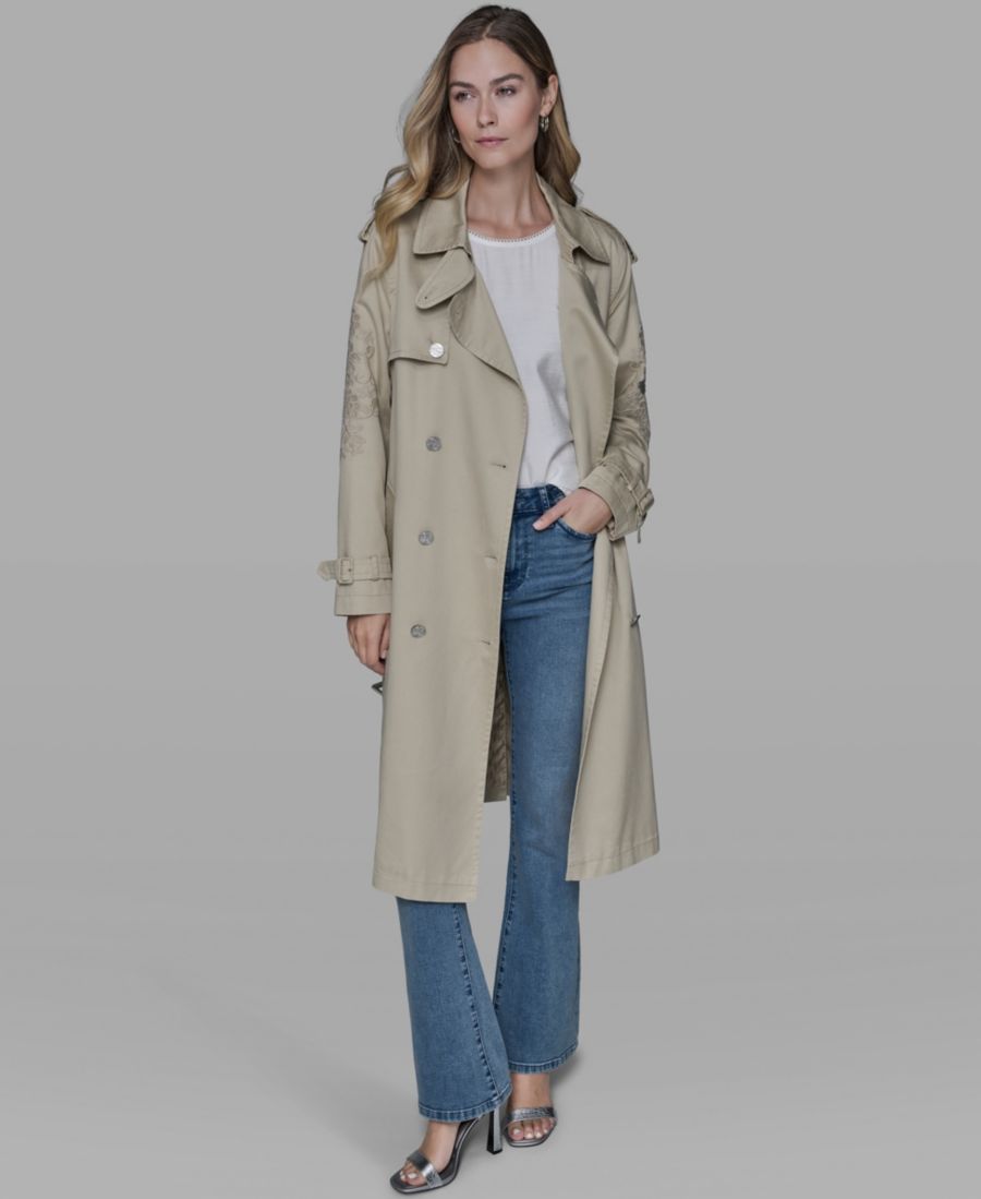 

Женский тренч с вышитым воротником KARL LAGERFELD PARIS, Desert Sand