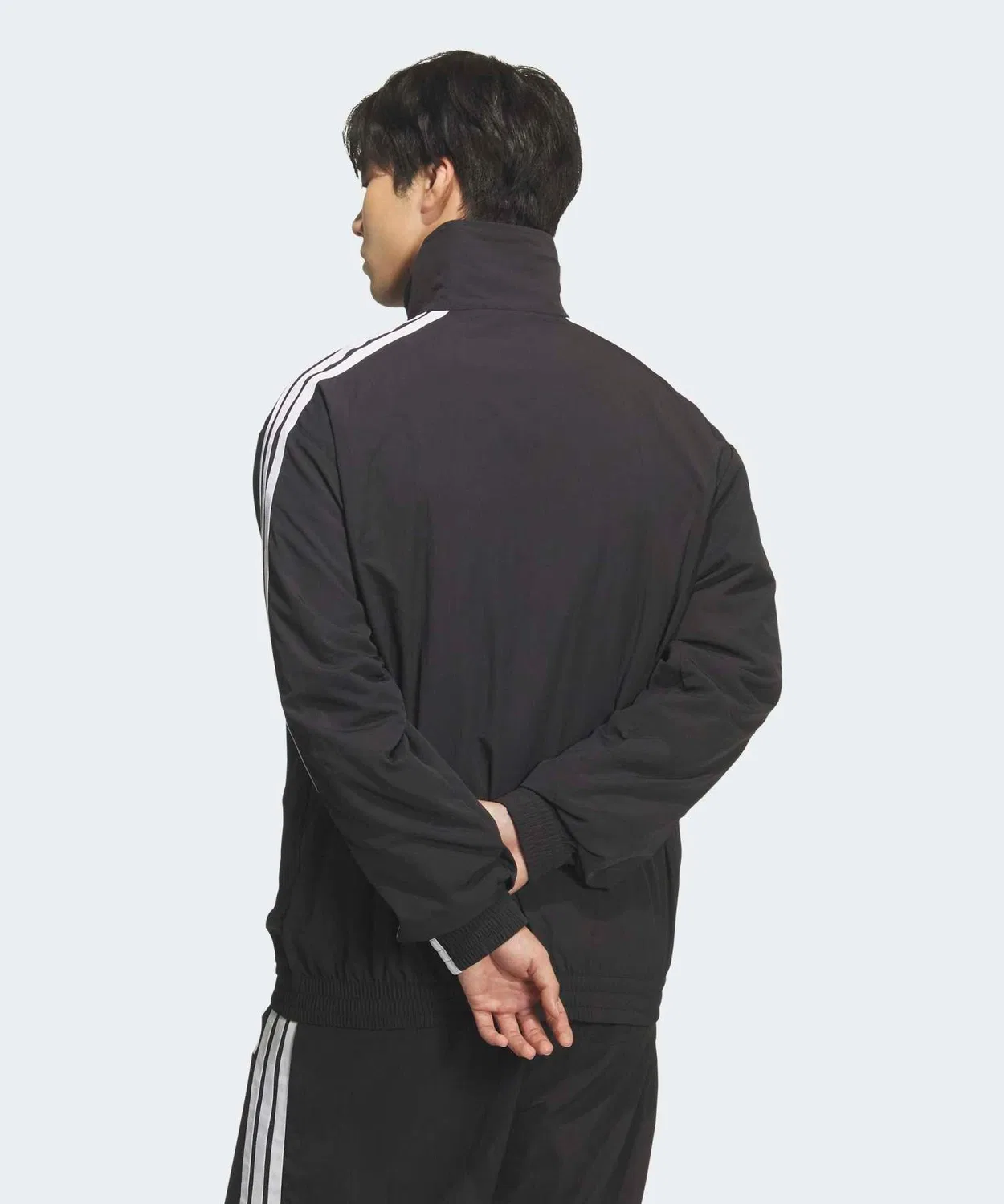 Мужская куртка-трактор с воротником-стойкой, свободного кроя Adidas, Black/White — фото 2