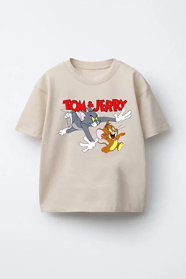 Детская футболка для мальчиков с принтом Tom and Jerry C.C.L. Coccolin Kids Baby Clup, Beige