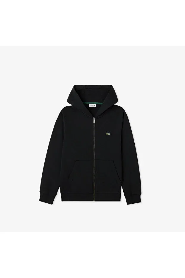 Детское худи для девочек с капюшоном Lacoste, Черный