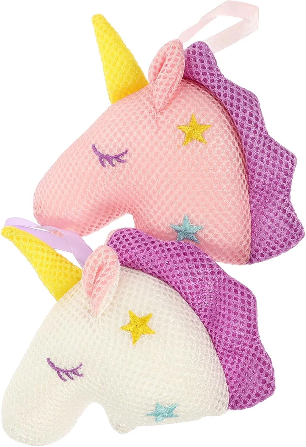 Мочалка для душа Спаж Unicorn VICASKY, 2 шт, 16x10x5 см, Белый, Розовый