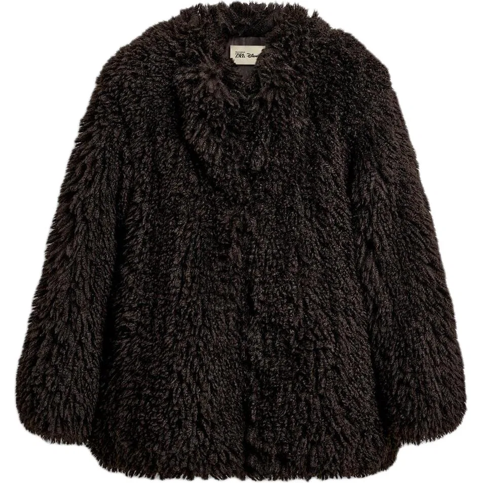 Женское пальто из вельвета с эффектом вельвета Harry Lambert FW25 ZARA, Brown