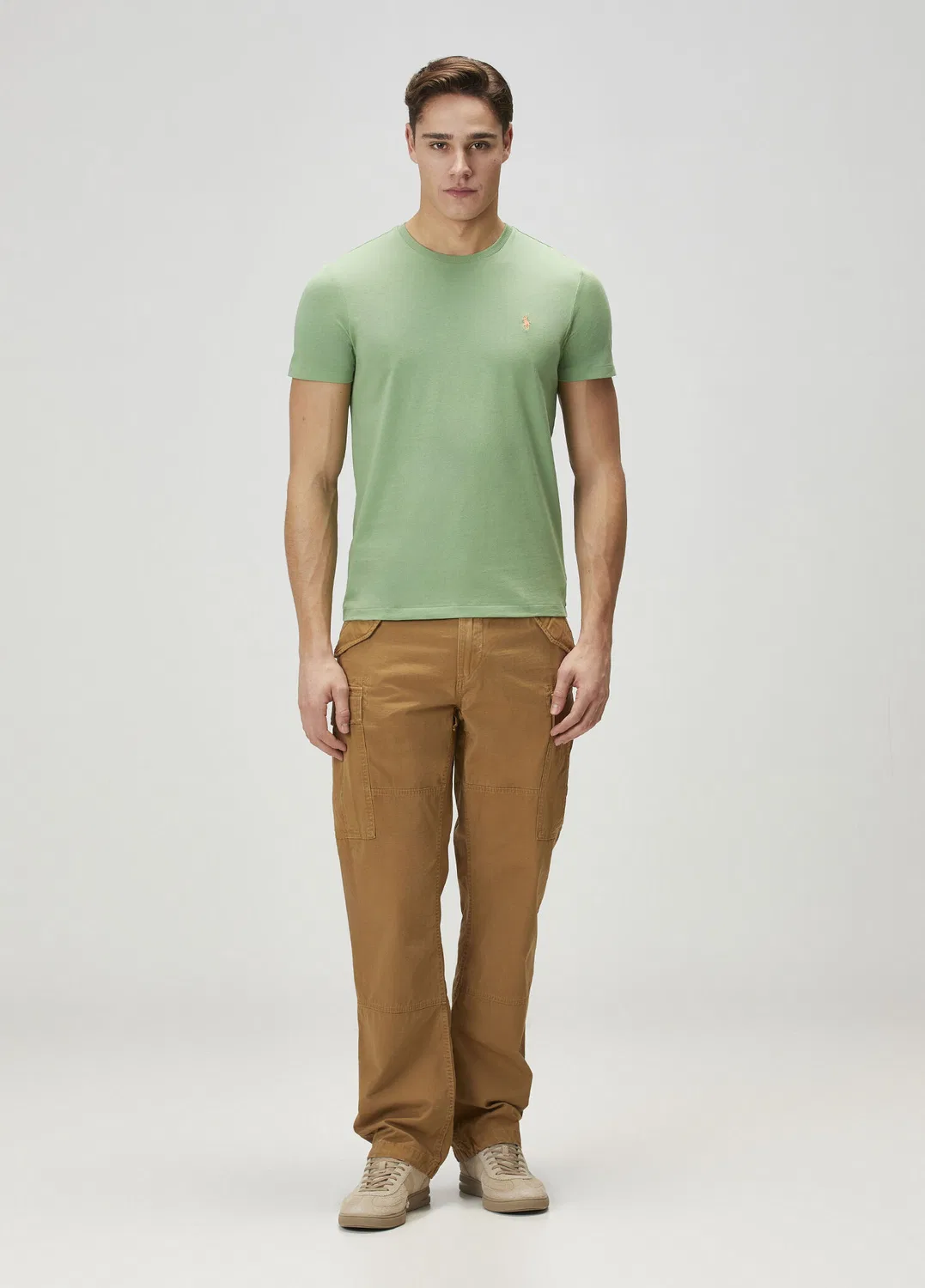 Футболка Polo Ralph Lauren Slim Fit, зеленая — фото 2