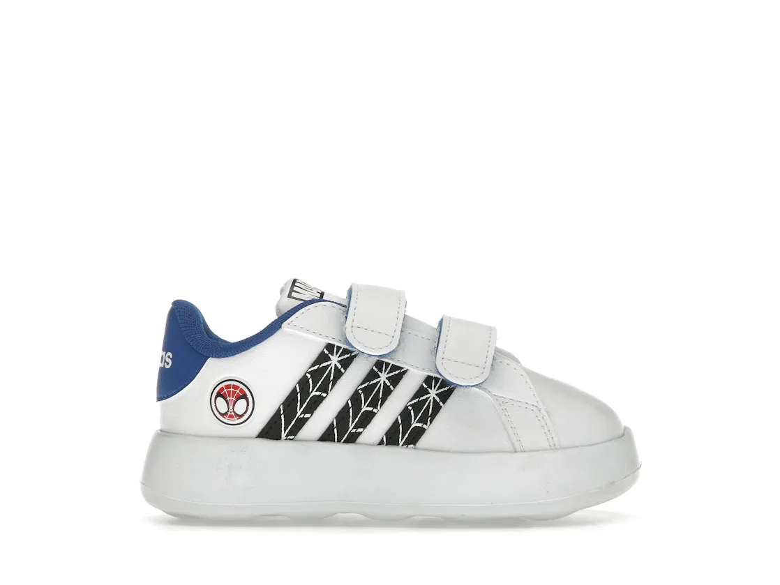 Детские кроссовки Lifestyle с принтом Marvel Spider-Man Adidas Grand Court, Cloud White Core Black Royal Blue
