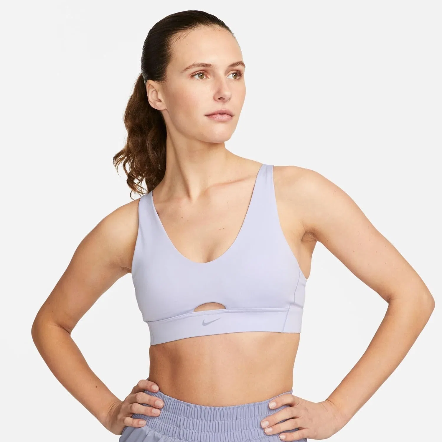 Футболка Nike Dri-Fit Indy Plunge, женская, черный — фото 2