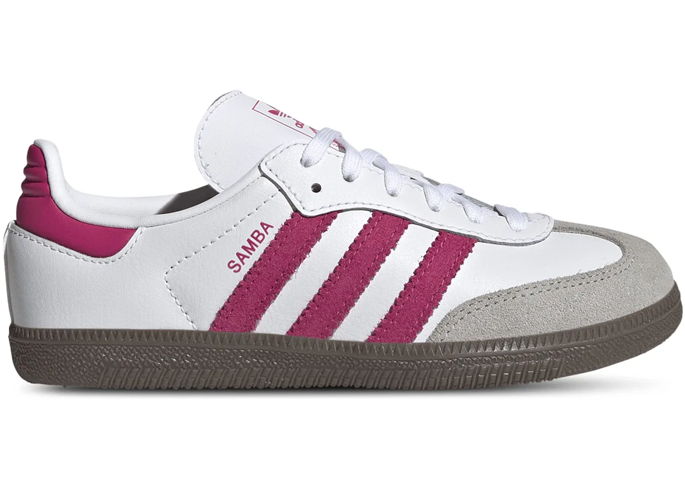 Детские кроссовки Adidas Samba OG, Cloud White/Real Magenta/Gum