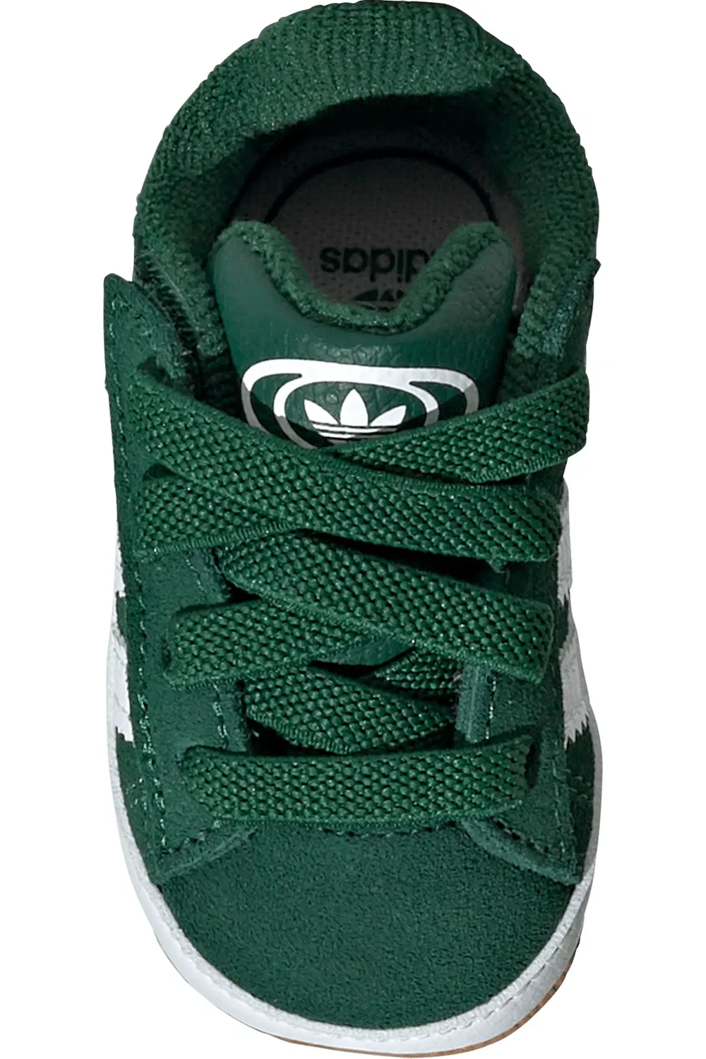 Детские кеды с застежкой-липучкой Campus 00s Crib Shoe adidas, Dark Green/White/Gum — фото 4