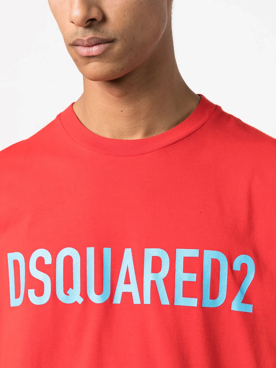 Футболка с Логотипом Из Хлопка DSQUARED2, ярко-красный/светло-голубой — фото 4