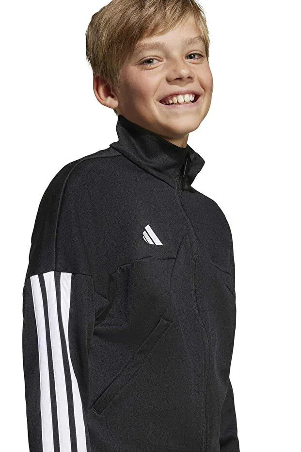 Детская толстовка для девочек с принтом Adidas, Black/White — фото 4