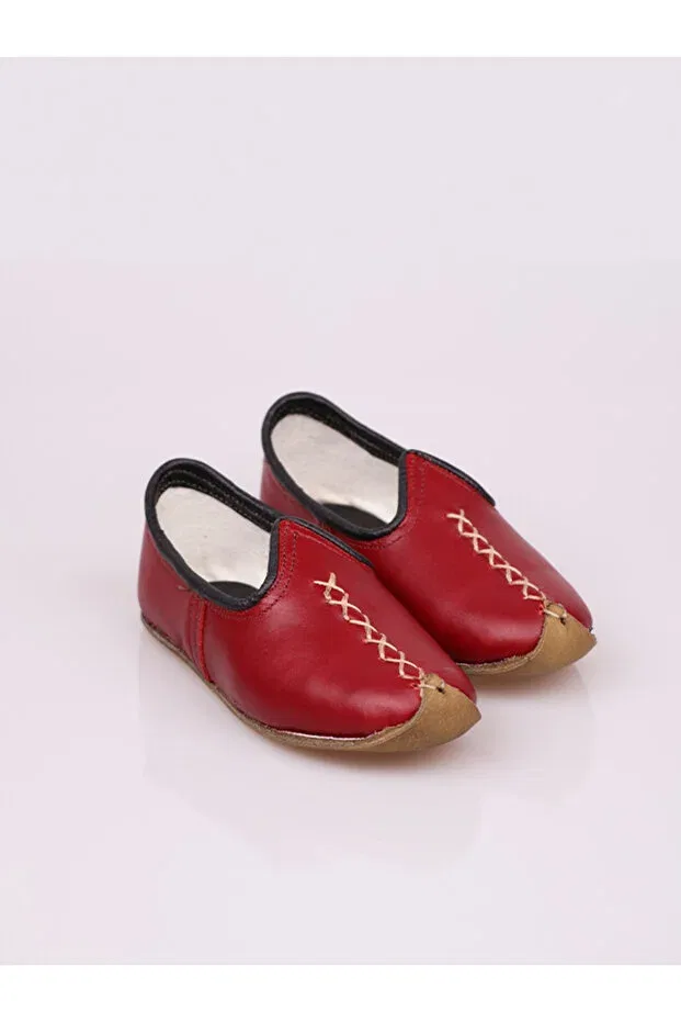 Детские сандалии для мальчиков из натуральной кожи Handmade genuine leather local yemeni sandals for children Ertay Deri, Red — фото 2