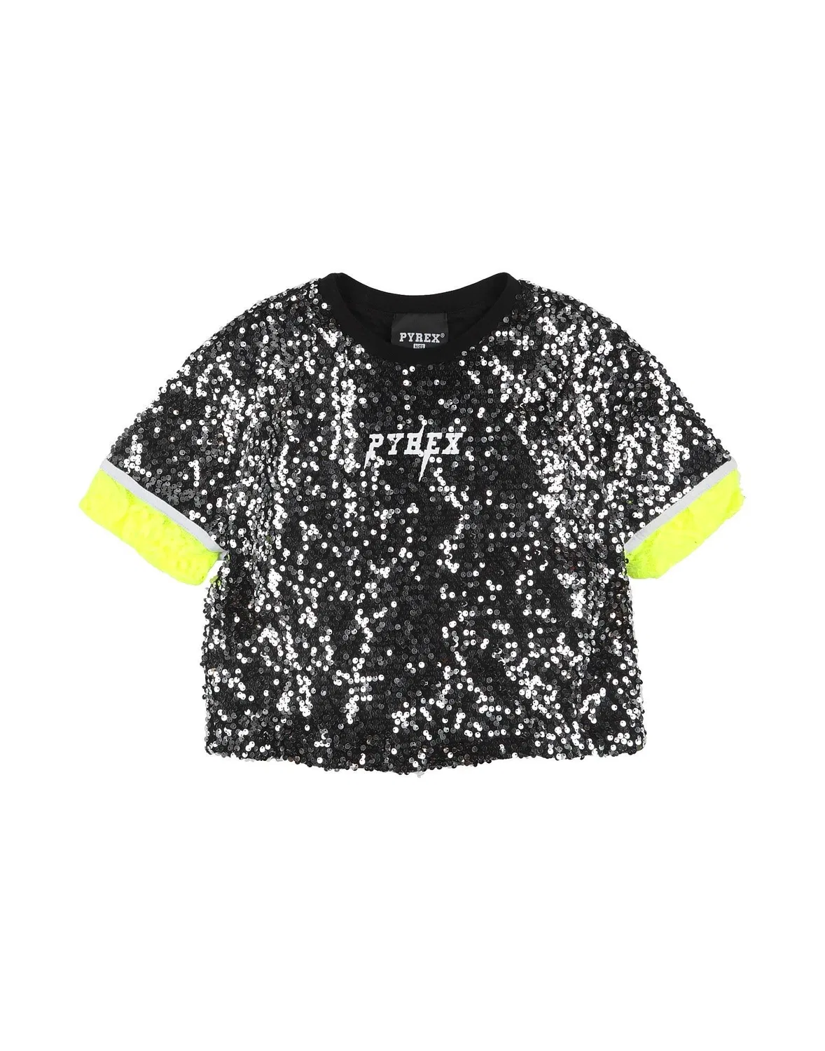 Детская футболка для девочек с принтом Pyrex, серебряный