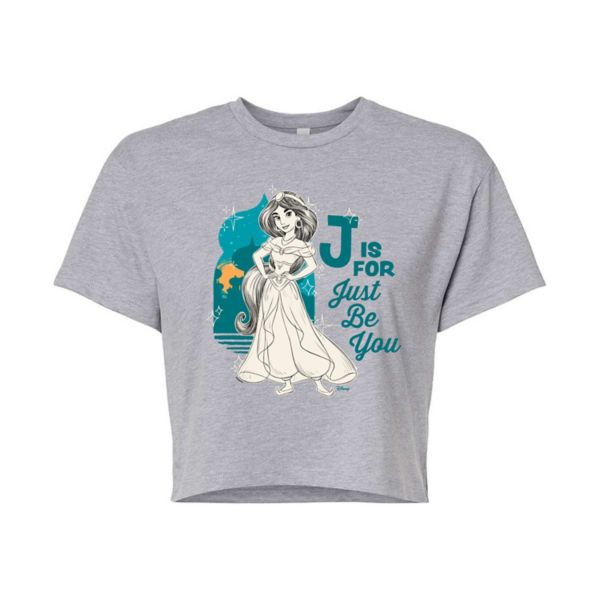 

Укороченная футболка принцессы Жасмин для младшеклассников Just Be You Disney, серый