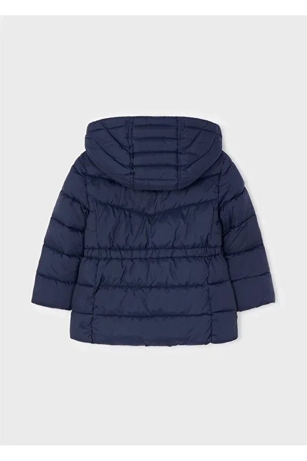 Детское пальто для девочек утепленное с капюшоном Mayoral, Navy Blue — фото 3