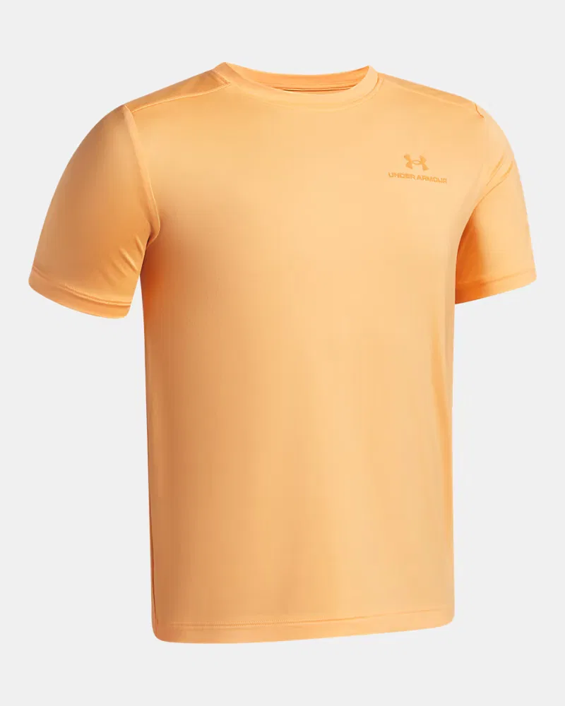 Футболка с коротким рукавом для мальчиков быстросохнущая UA Vanish UnderArmour, Orange Bloc — фото 3