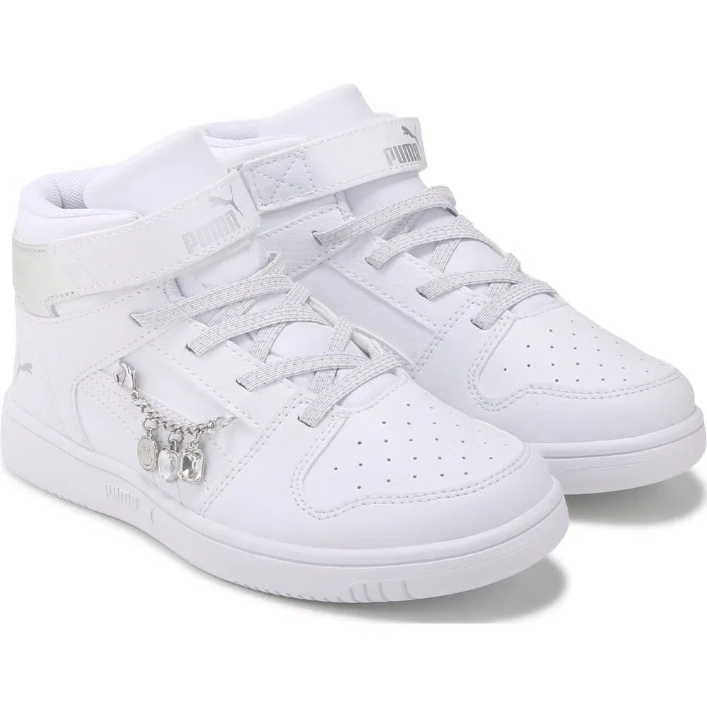 Детские высокие кроссовки Puma, White/Silver