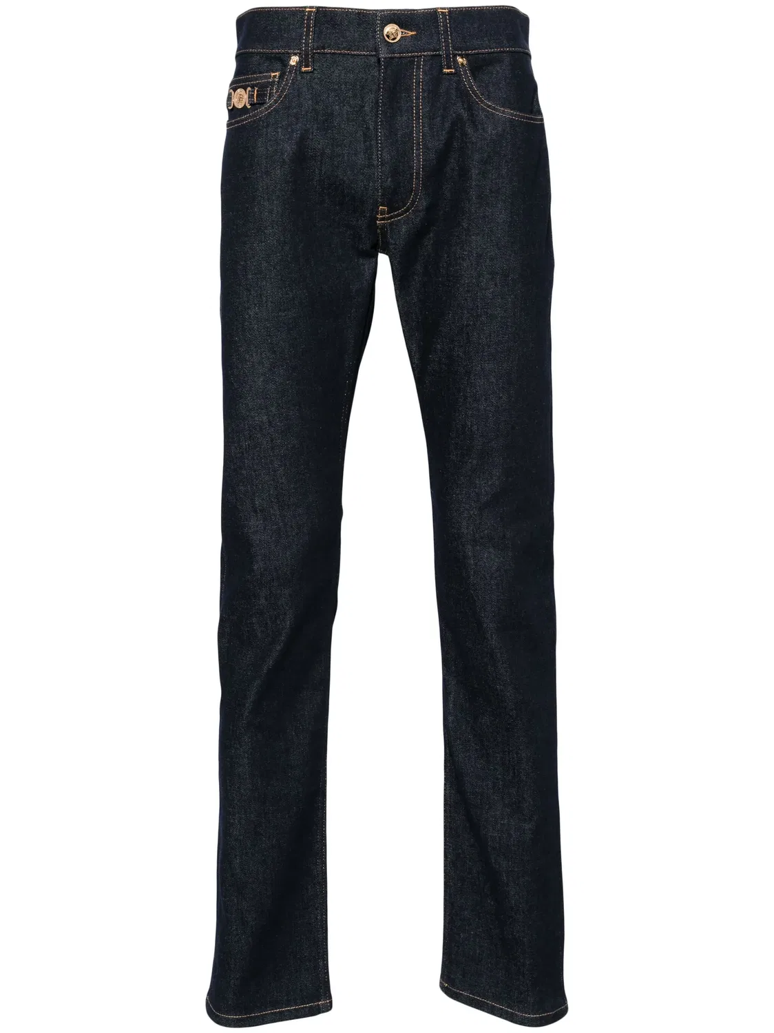 Джинсы Slim Fit средней посадки Versace, синий