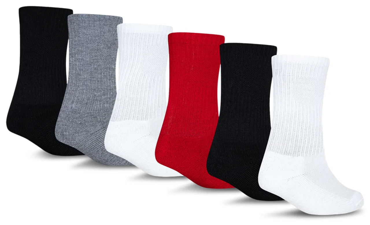 Носки для мальчиков Everyday Essentials 6 Pack Jordan, цвет White/Black/Gym Red — фото 2