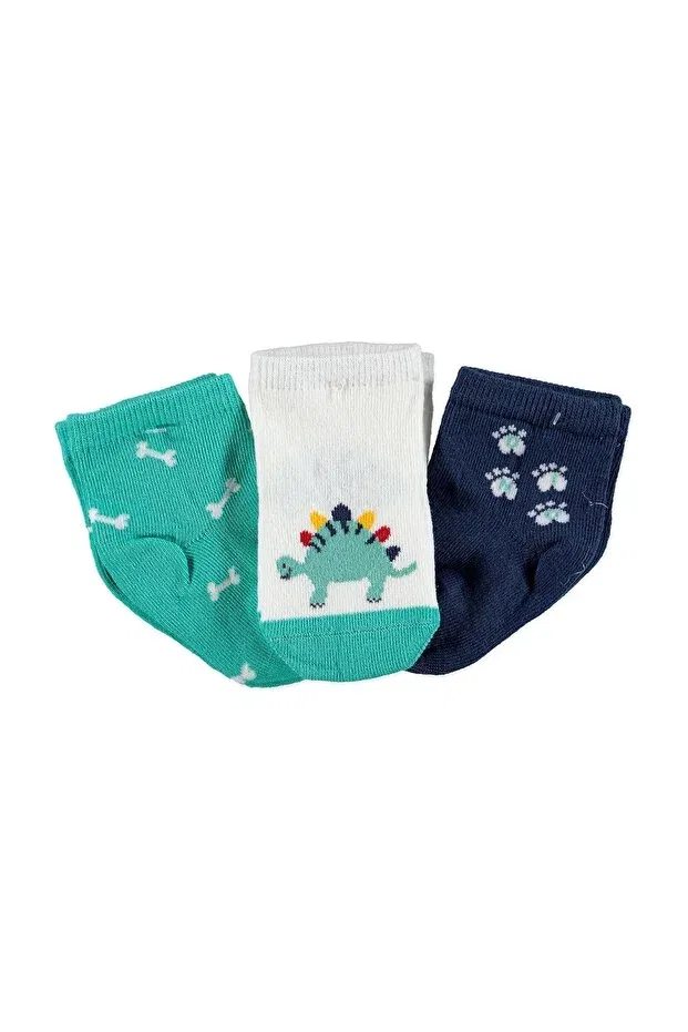Детские носки с принтом Baby Triple Dino Paw Socket Step, Colored — фото 3