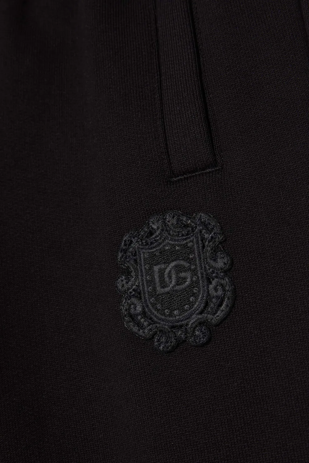 Штаны с вышивкой Crest из хлопкового джерси Dolce & Gabbana — фото 4