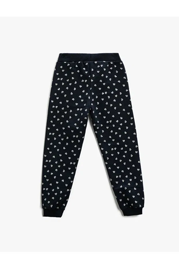 Детские спортивные брюки для девочек с принтом Koton, Navy Blue Patterned — фото 2