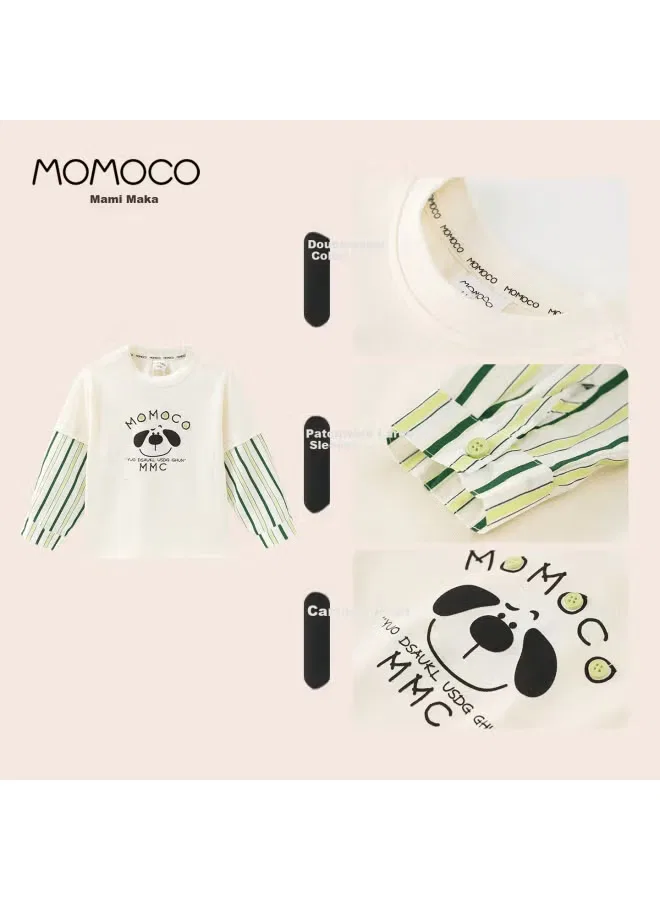 Лонгслив с длинным рукавом с цветочным блоком Momoco, белый — фото 2