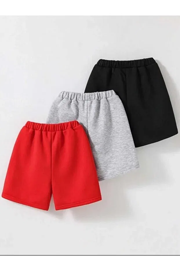Детский комплект шорт для мальчиков с принтом Happy Printed Daxis Sportwear Company, Black-Gray-Red — фото 2