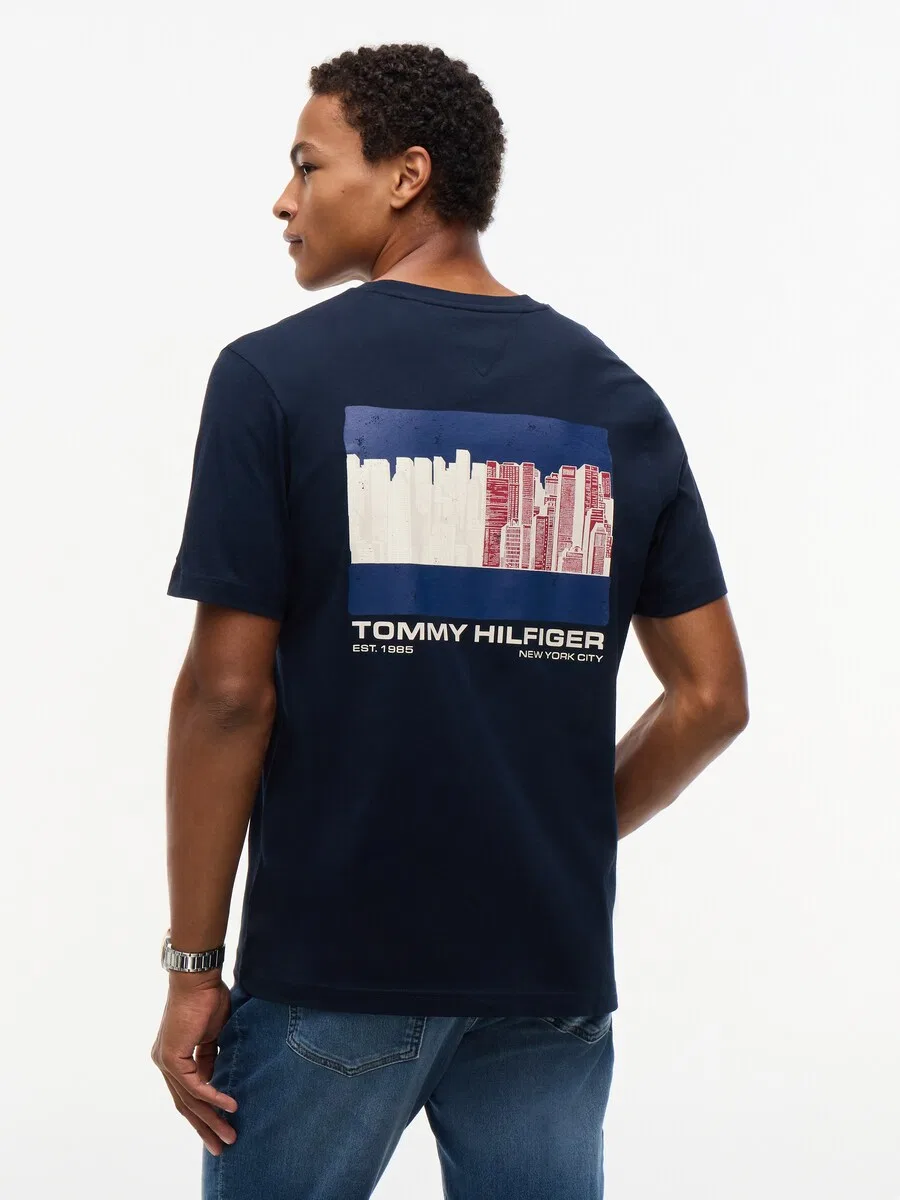 Футболка TOMMY HILFIGER NY синего и темно-синего цвета — фото 2