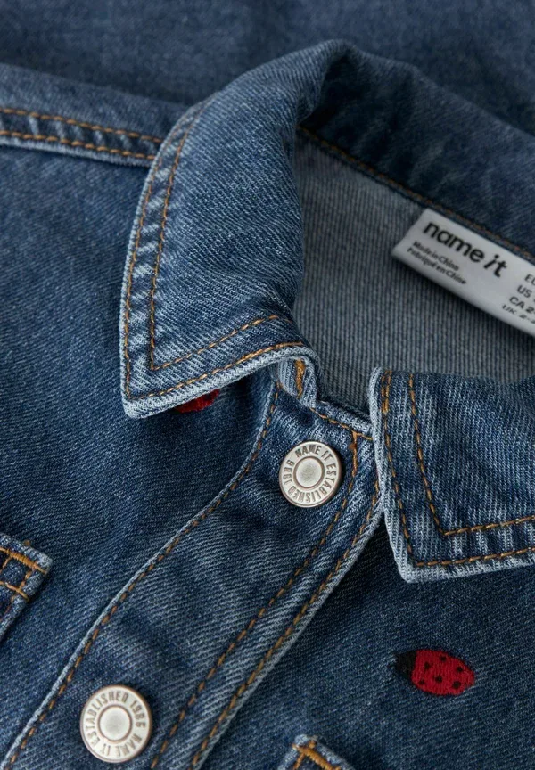 Джинсовая куртка с вышивкой животными Denim embroidery Name It, Medium Blue Denim, синий — фото 3