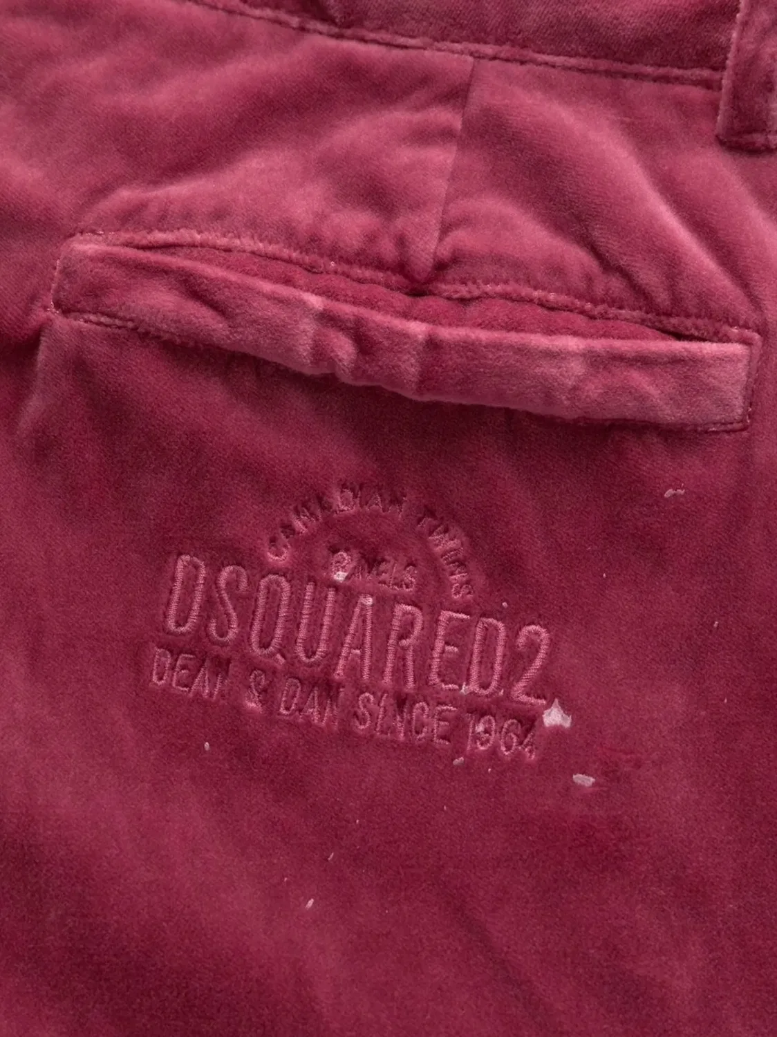 Вельветовые брюки с вышитым логотипом DSQUARED2, розовый — фото 3