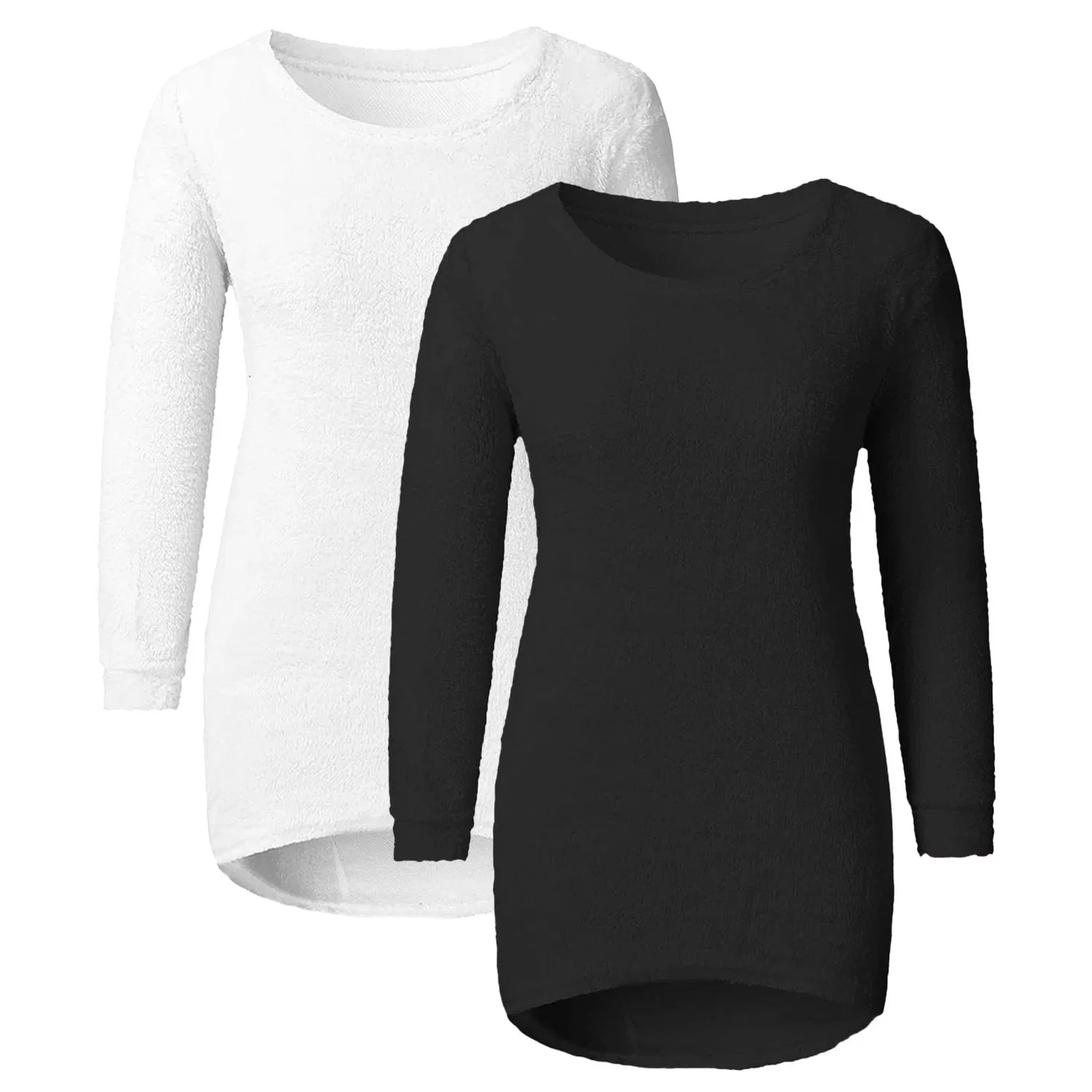 Женский свитер с кружевом и длинным рукавом, модель HUIFUAO, Z21 Black + White — фото 3