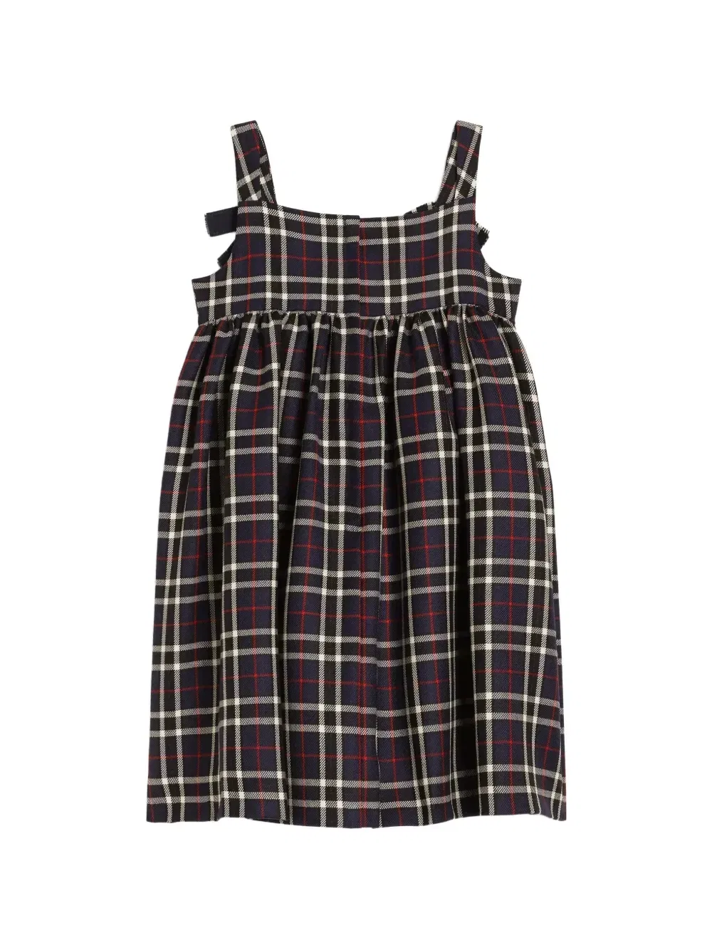 Платье из вирджинской шерсти в клетку тартан Dolce & Gabbana Kids, синий — фото 2