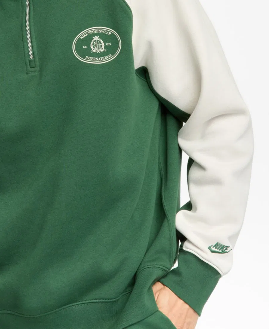 Мужской топ-полузастежка из флиса Nike Sportswear Club, Fir/Phantom — фото 4