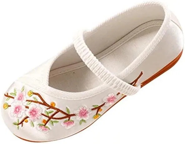 Детские туфли для девочек с вышивкой цветов Mary Jane Stunner, White — фото 2