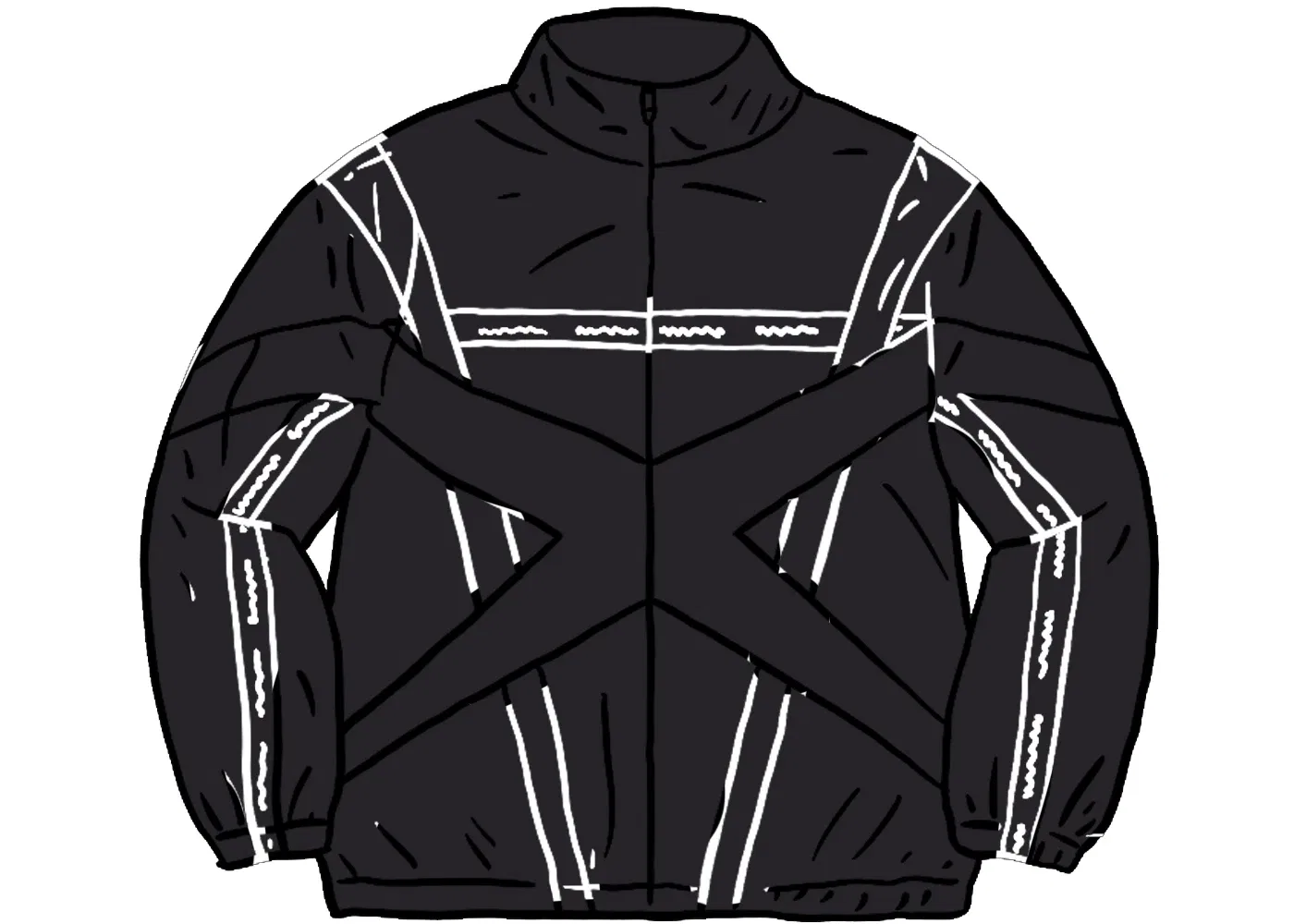 Мужская куртка с перекрестными панелями Supreme, Black