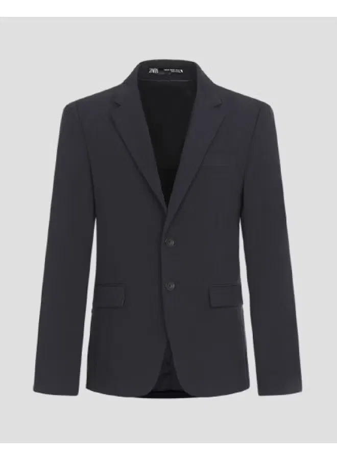Пиджак с наплечниками Zara, темно-синий
